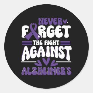 Alzheimer Brain Injury Purple Alzheimers Awareness Classic Round Sticker