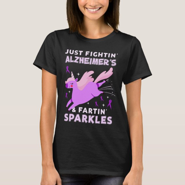 Alzheimer’s appendix cancer unicorn farting T-Shirt (Front)