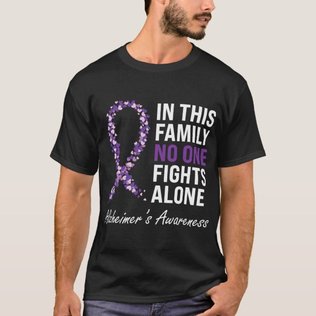 Alzheimer_s Awareness Purple Ribbon Dementia Mum D T-Shirt (Front)