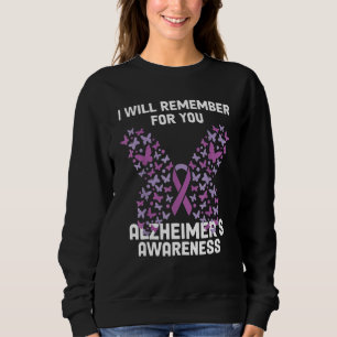 Alzheimer s Awareness Ribbon Purple Butterflies Sweatshirt