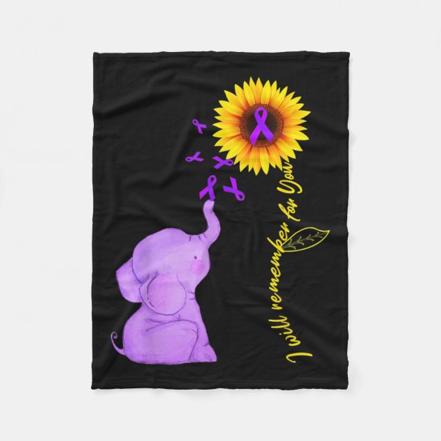 Alzheimerheimer Awareness I Will Remember For You  Fleece Blanket (Front)