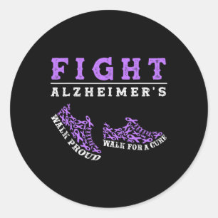 Alzheimerheimer's Awareness Heimer Warrior Men Wom Classic Round Sticker