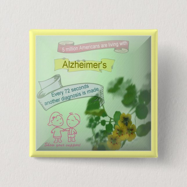 Alzheimers Awareness Button (Front)