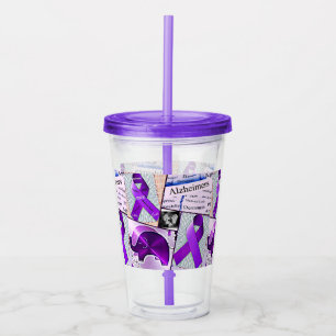 Alzheimer's Awareness Collage Acrylic Tumbler
