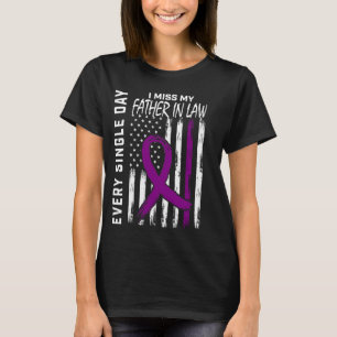 Alzheimers Awareness Father In Law American Flag 4 T-Shirt