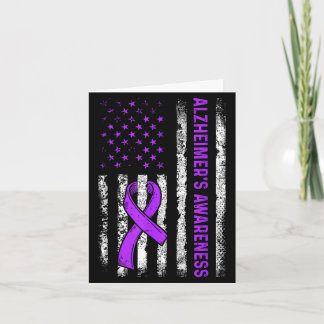 Alzheimer's awareness fight american usa flag card