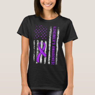 Alzheimer's awareness fight american usa flag T-Shirt