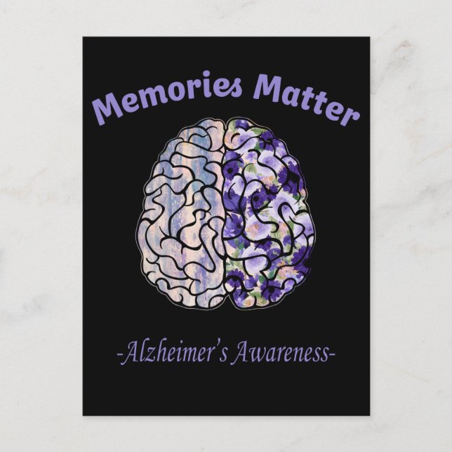 Alzheimers Awareness Flower colourful brain Postcard (Front)