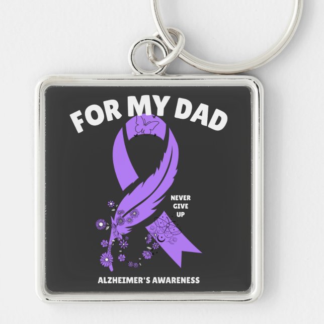 Alzheimer's Awareness - For My Dad Key Ring (Front)