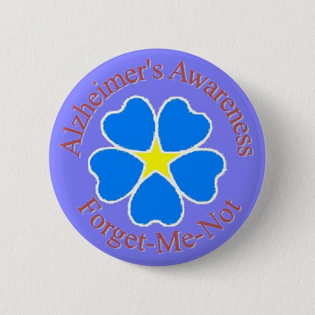 Alzheimer's Awareness forget me not button rd (Front)