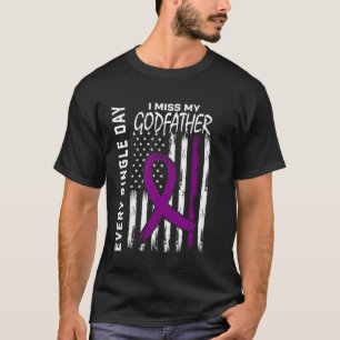 Alzheimers Awareness Godfather American Flag 4th o T-Shirt
