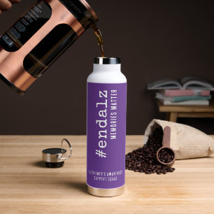 Alzheimers Awareness Hashtag End Alz Water Bottle
