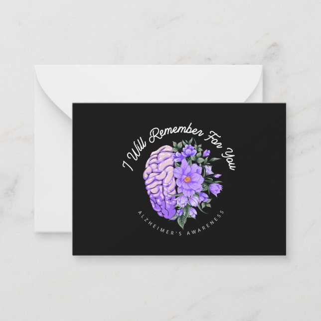 Alzheimer's Awareness I Will Remember For You Card (Front)