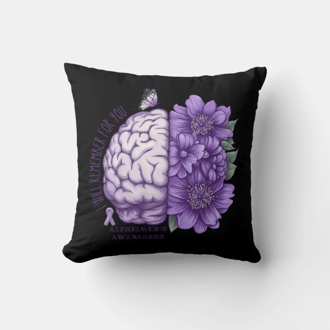 Alzheimer's Awareness I Will Remember For You Cushion (Front)