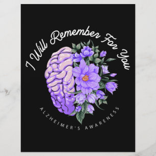 Alzheimer's Awareness I Will Remember For You Flyer