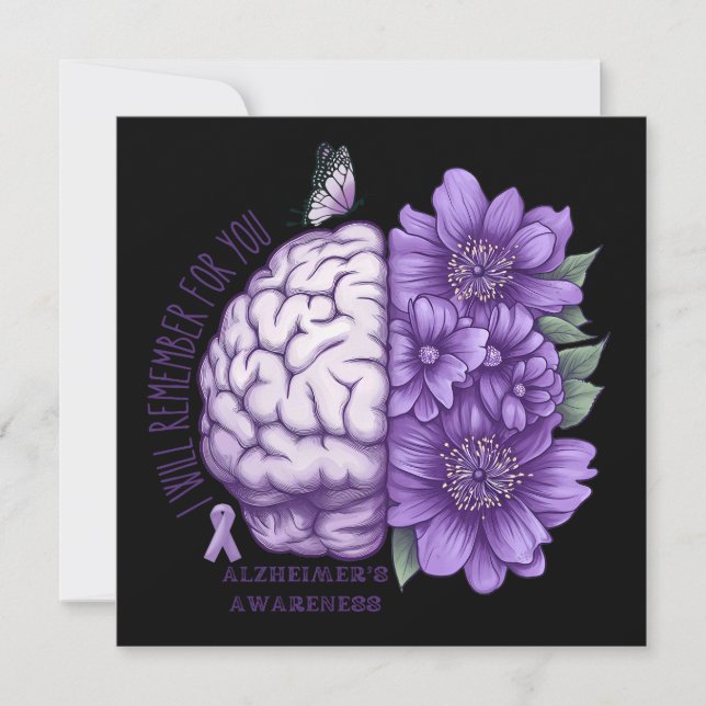 Alzheimer's Awareness I Will Remember For You Invitation (Front)