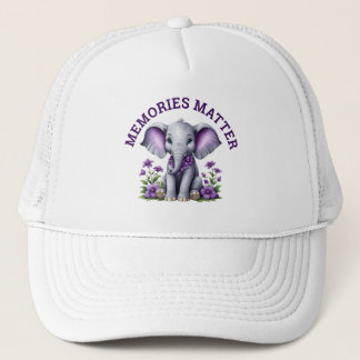 Alzheimer's Awareness Memories Matter Elephant  Trucker Hat
