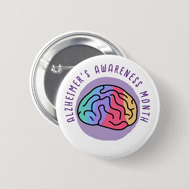 Alzheimer's Awareness Month 6 Cm Round Badge (Front & Back)