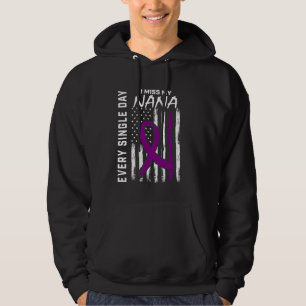 Alzheimers Awareness Nana American Flag 4th of Jul Hoodie