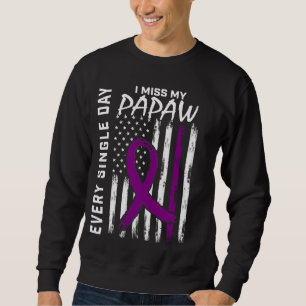 Alzheimers Awareness Papaw American Flag 4th of Ju Sweatshirt