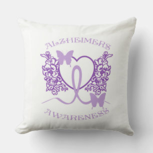 Alzheimers Awareness Purple Butterflies Pillow