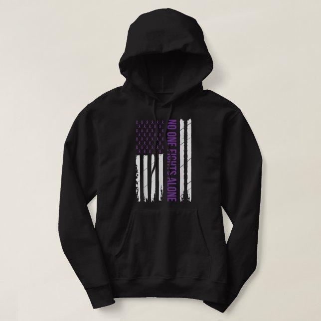 Alzheimer's Awareness Purple Ribbon Dementia Mum D Hoodie (Design Front)