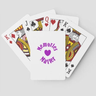 Alzheimers Awareness Purple Ribbon Memories Love Playing Cards