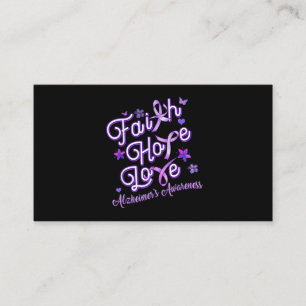 Alzheimer's Awareness Purple Ribbon Products Faith Business Card