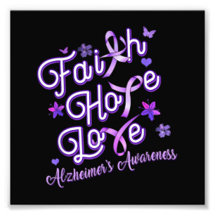 Alzheimer's Awareness Purple Ribbon Products Faith Photo Print