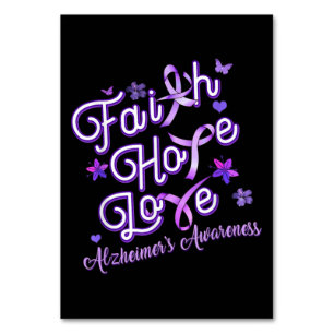 Alzheimer's Awareness Purple Ribbon Products Faith Table Number