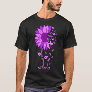 Alzheimer's Awareness Purple Ribbon Sunflower Grap T-Shirt