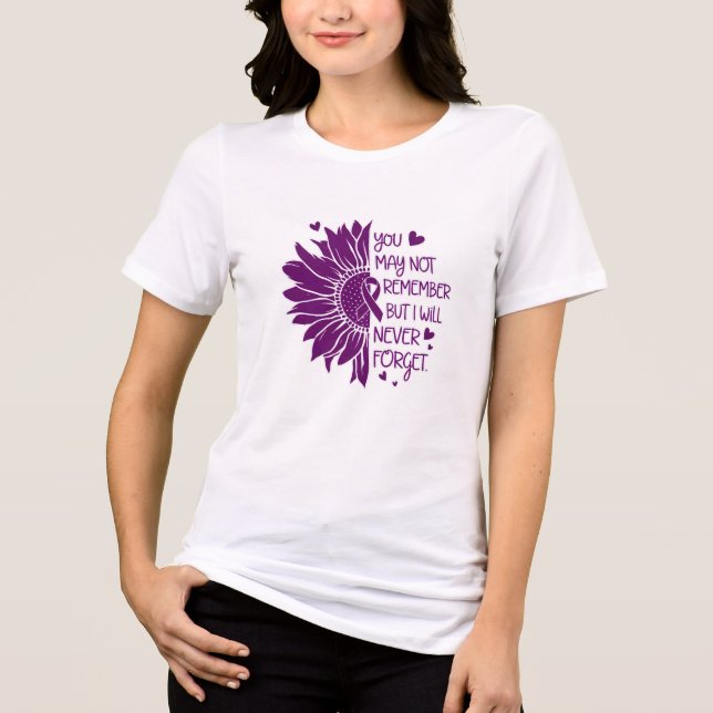 Alzheimer's Awareness Ribbon Alzheimer's Day  Tri-Blend Shirt (Front)