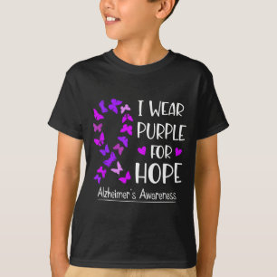 Alzheimer's Awareness Ribbon Butterfly Purple T-Shirt
