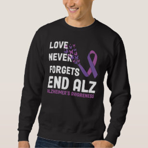 Alzheimer's Awareness Ribbon Purple Butterflies Sweatshirt