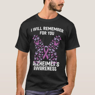Alzheimer's Awareness Ribbon Purple Butterflies T-Shirt
