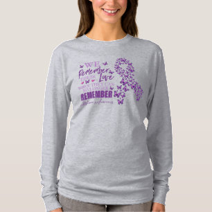 Alzheimer's Awareness Ribbon Purple Butterflies T-Shirt