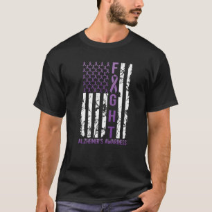 Alzheimer's Awareness September 21 USA Flag Ribbon T-Shirt