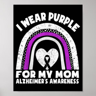 Alzheimer's awareness shirts mom wear purple for poster