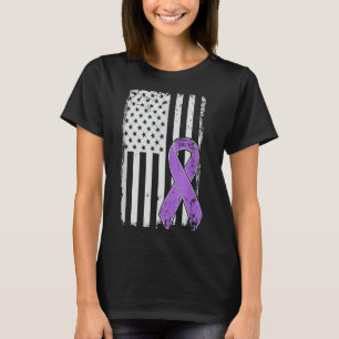 Alzheimers Awareness USA American Flag Dementia T-Shirt