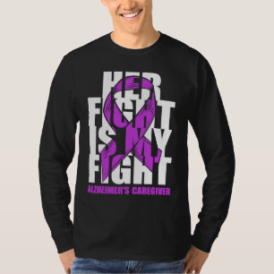 Alzheimer's Caregiver Awareness Purple Ribbon Her  T-Shirt