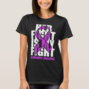 Alzheimer's Caregiver Awareness Purple Ribbon Her  T-Shirt