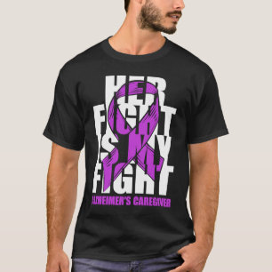 Alzheimer's Caregiver Awareness Purple Ribbon Her  T-Shirt