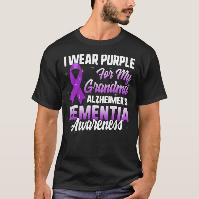 Alzheimer's Dementia Awareness I Wear Purple For M T-Shirt (Front)