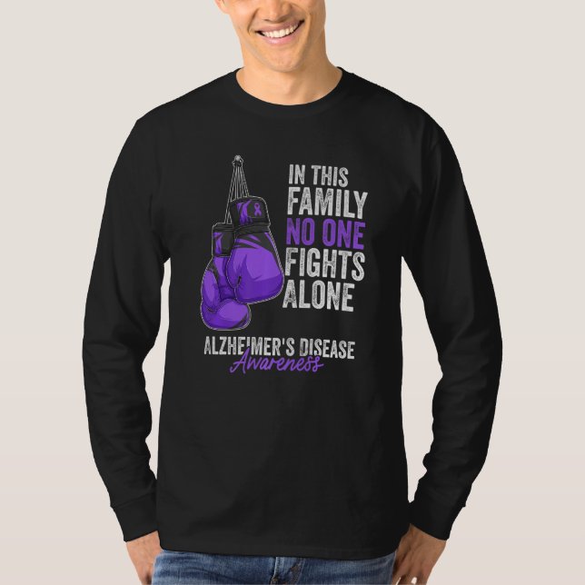 Alzheimer's Disease Awareness Month Gloves Purple  T-Shirt (Front)