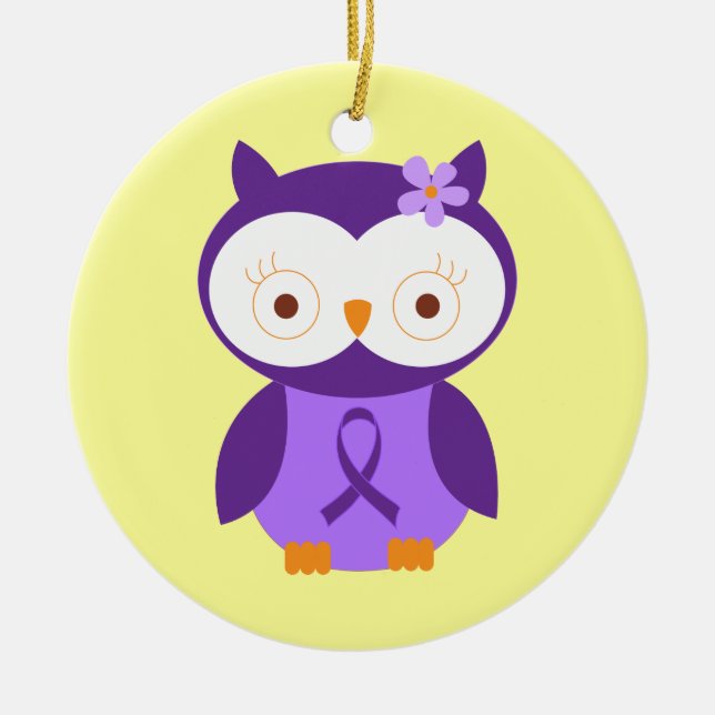 Alzheimers Disease Awareness Owl Ornament (Front)