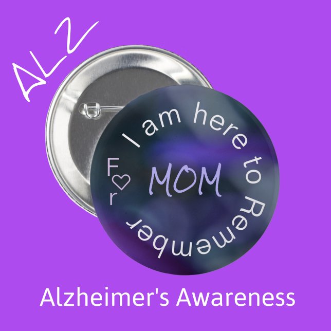 Alzheimer's Disease Awareness Purple pin-back  6 Cm Round Badge (Creator Uploaded)
