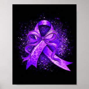 Alzheimer's disease awareness purple ribbon poster