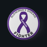 Alzheimer's Disease Fighter Ribbon White Button<br><div class="desc">Alzheimer's Disease Fighter Ribbon White Button for awareness and support for people fighting alzheimer's disease.</div>