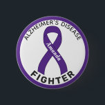 Alzheimer's Disease Fighter Ribbon White Button<br><div class="desc">Alzheimer's Disease Fighter Ribbon White Button for awareness and support for people fighting alzheimer's disease.</div>