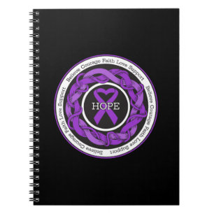 Alzheimers Disease Hope Intertwined Ribbon Notebook